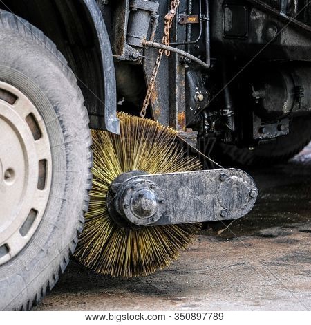 Mosocw, Russia - February, 10, 2020: the image of sweeper in Mosocw, Russia