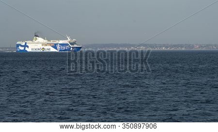 20 April 2019, Tallinn, Estonia. High-speed Passenger And Car Ferry Of The Finnish Shipping Concern 