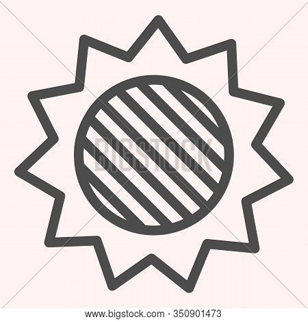 Solar Eclipse Line Icon. Full Lunar Spot On Sun In Skyscape. Astronomy Vector Design Concept, Outlin