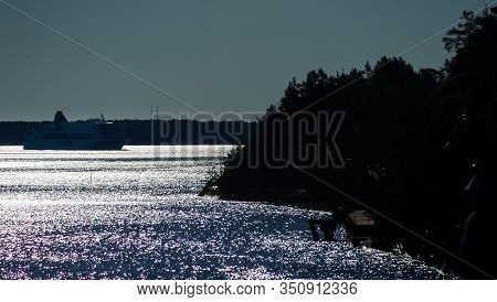 22 April 2019, Stockholm, Sweden. High-speed Passenger And Car Ferry Of The Estonian Shipping Concer
