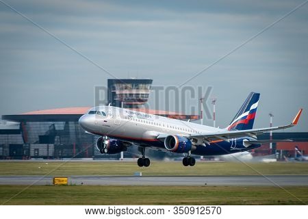 October 29, 2019, Moscow, Russia. Plane 
Airbus A320-200 Aeroflot - Russian Airlines At Sheremetyevo