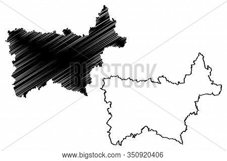 Voru County (republic Of Estonia, Counties Of Estonia) Map Vector Illustration, Scribble Sketch Voru