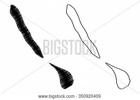 Agalega Islands (republic Of Mauritius, Island, Districts Of Mauritius) Map Vector Illustration, Scr