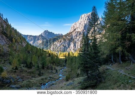 A Beautiful Sunny Autumn Day In The Alps Of Friuli Venezia-giulia, Italy