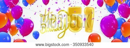 Happy Birthday 51th Anniversary Celebration Party Balloons Illustration