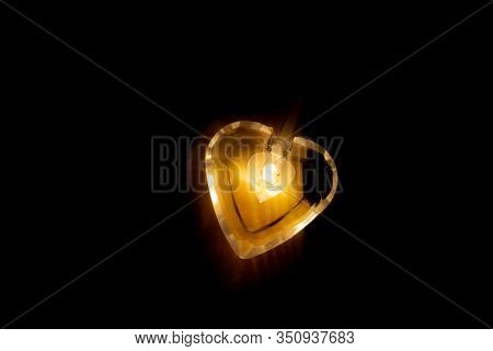 Heart - Shaped Light Bulb In The Dark.