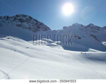 Skitouring Paradise Silvretta Mountains In Austria