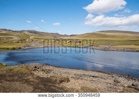 Road Crossing River Strangakvisl Near Eldgja In South Iceland