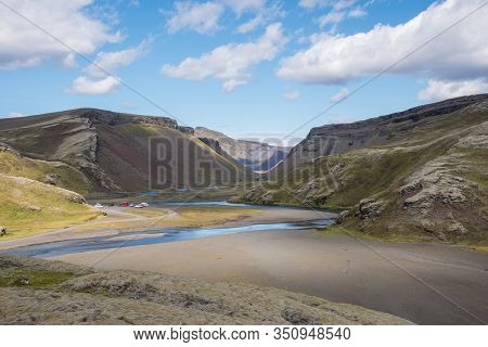 River Nordari Ofaera In Eldgja In South Iceland