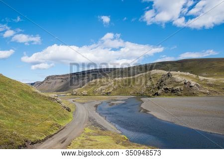 River Nordari Ofaera In Eldgja In South Iceland