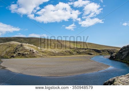 River Nordari Ofaera In Eldgja In South Iceland