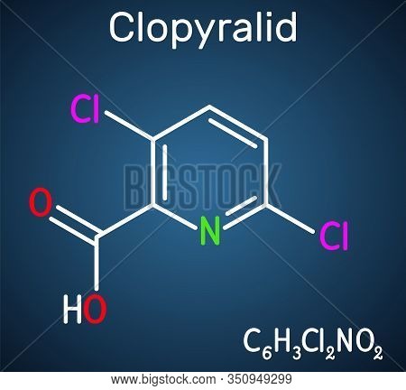 Clopyralid, C6h3cl2no2 Molecule. It Is Herbicide, Organochlorine Pesticide. Structural Chemical Form