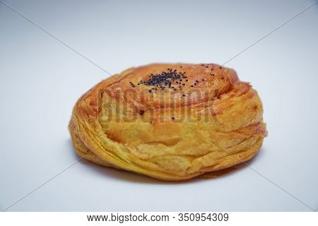 Gogal Traditional Azerbaijani Cookie On Novruz Easter . Fresh Pastries Gogal Isolated On White Backg