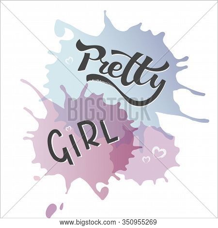 Pretty Girl Funny Lettering Card Vector For Girls And Women