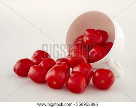 Ripe, Red Cherry Tomatoes Of The Confetto Variety