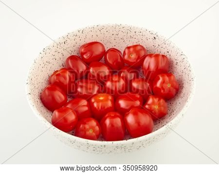 Ripe, Red Cherry Tomatoes Of The Confetto Variety
