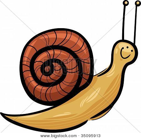 Lumaca Cute Cartoon illustrazione
