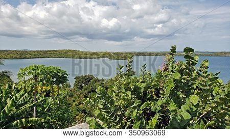 Overlooking Mercer Creek Bay From Seatons, Antigua Barbuda Lesser Antilles, West Indies, Caribbean.