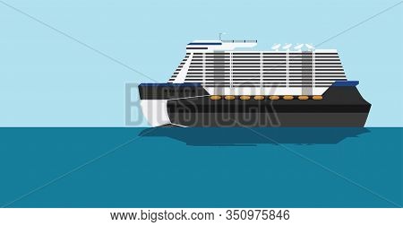 A Yacht Floating Alone In The Middle Of The Sea. Inside The Ship, There Are Populations Infected Wit
