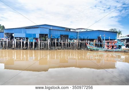 Sekinchan, Malaysia, February 16, 2020: Sekinchan Is Source Of Fresh Seafood. Feature Here Is Old Fa