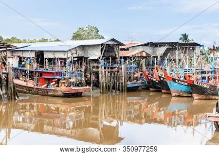 Sekinchan, Malaysia, February 16, 2020: Sekinchan Is Source Of Fresh Seafood. Feature Here Is Old Fa