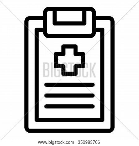 Medical Clipboard Icon. Outline Medical Clipboard Vector Icon For Web Design Isolated On White Backg