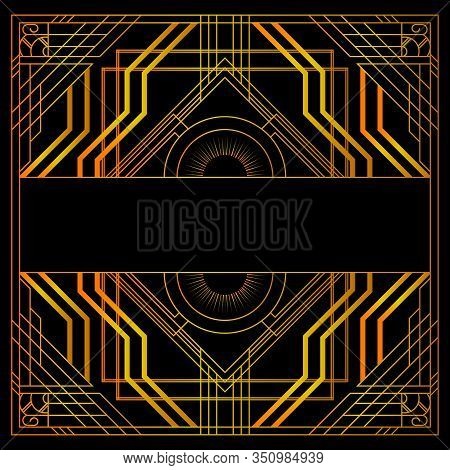 Luxury Geometric Background With Space For Text. Vector Illustrated Vintage Wedding Invitation, Gree