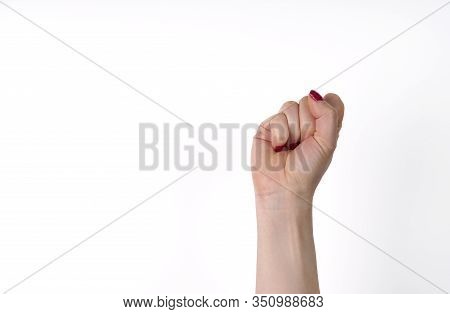 Raised Clenched Fist With Plenty Of Copy Space Text Or Other Images. Stock Photo With Socialism, Com