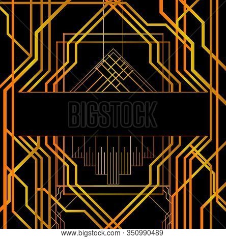 Luxury Geometric Background With Space For Text. Vector Illustrated Vintage Wedding Invitation, Gree