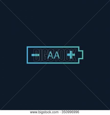 Aa Battery Icon, Stock Vector Illustration Isolated On White Background.