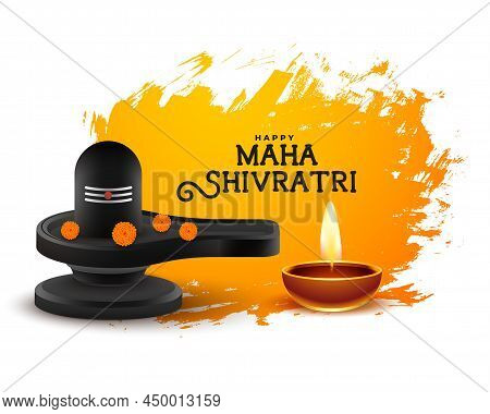 Maha Shivratri Festival Blessings Card Design Vector Illustration