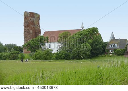 The Old Church Named St Salvator At Pellworm Island In North Frisia, Germany