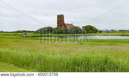 Scenery Around The Old Church Named St Salvator At Pellworm Island In North Frisia, Germany