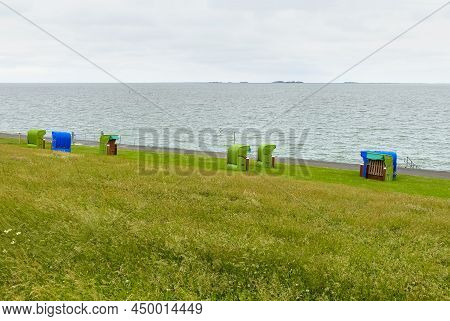 Beach Chairs At Pellworm, A Island In North Frisia, Germany
