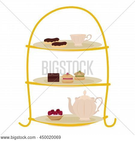 English Tea Party. Dessert Tray. English Tea Table