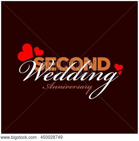 Second Wedding Anniversary Greetings Card. Second Wedding Anniversary