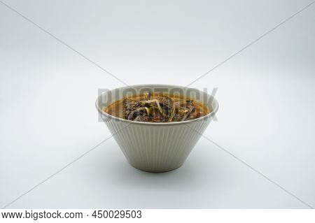 Beef Yukgaejang In A Bowl On A White Background