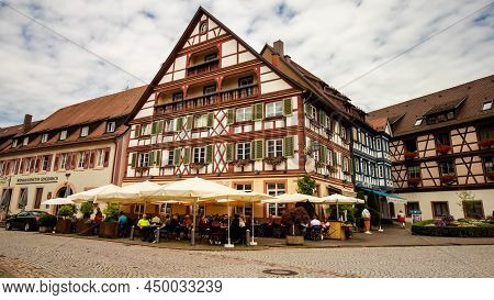 Gengenbach, Germany - July 07, 2021 - View Of The Old Village Of Gengenbach With Its Old Houses In T