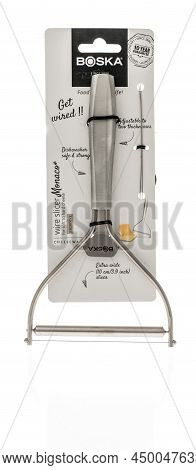 Winneconne, Wi -26 February 2021: A Package Of Boska Wire Slicer Cheese Soft To Hard Cheese On An Is