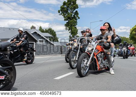 Tauranga New Zealand - February 26 2022; Local People Taking Part In Covid Pandemic Anti-mandate Pro