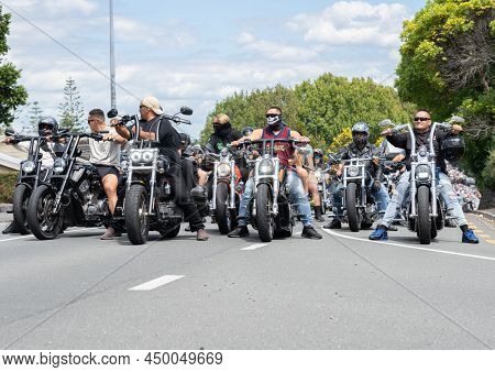 Tauranga New Zealand - February 26 2022; Local People Taking Part In Covid Pandemic Anti-mandate Pro