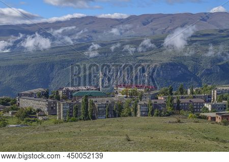 View Of The Village Of Dubki At The Sulak Canyon On A Sunny September Day. Republic Of Dagestan, Rus