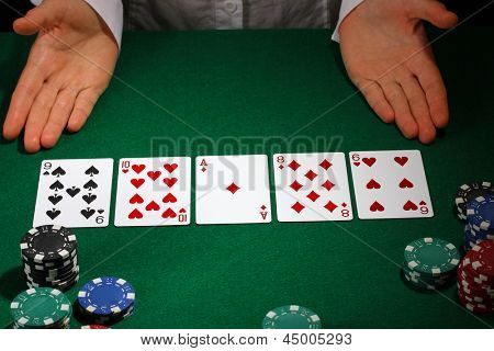Yeşil tablo Poker ayarı