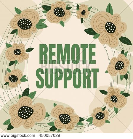 Handwriting Text Remote Support. Conceptual Photo Help Endusers To Solve Computer Problems And Issue