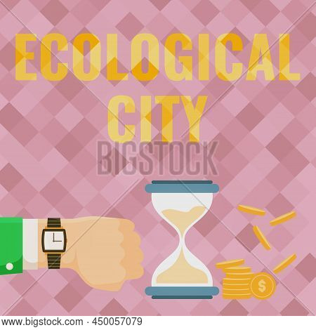Conceptual Caption Ecological City. Business Overview Human Settlement Modeled On The Selfsustaining