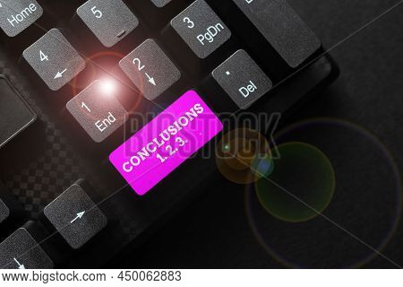 Text Caption Presenting Conclusions 1. 2. 3.. Word Written On Lists Of Suppositions Numbers Of Presu