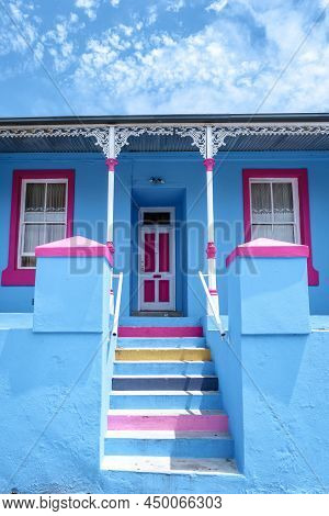 Bo Kaap Township In Cape Town, Colorful House In Cape Town South Africa. Bo Kaap