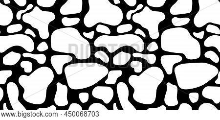 Seamless Background Black And White Pattern Dalmatians. Natural Textures Dalmatian Spots Vector