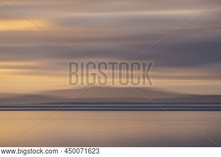 Beautiful Sunset Landscape Image Of Solway Firth Viewed From Silloth During Stunning Autumn Sunset W