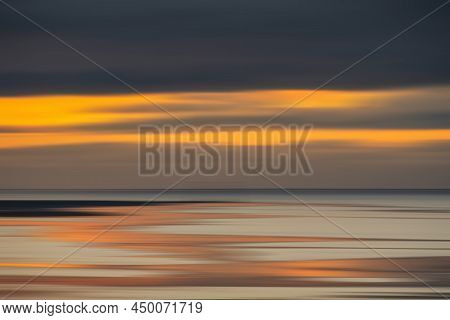 Beautiful Sunset Landscape Image Of Solway Firth Viewed From Silloth During Stunning Autumn Sunset W